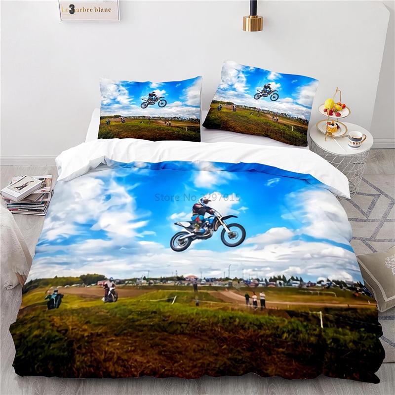 Classic Off-road Motorcycle Bedding Sets Bedclothes Bed Linen 3d Printed Duvet Cover Pillowcase Single Double Queen King Size