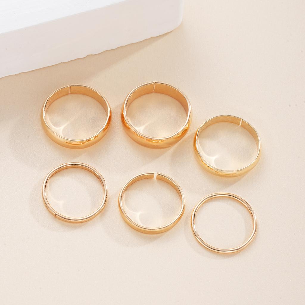 6Pcs Minimalist Plain Band Ring Set For Women Gold Plated Stackable Simple Dainty Stacking Rings Daily Wear Jewelry Gifts 2026
