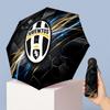 Ombrello Pieghevole Compatto Antivento Impermeabile Leggero con Stampa Pattern Juventus FC, Mini 5 Pieghe, 8 Stecche, Portatile