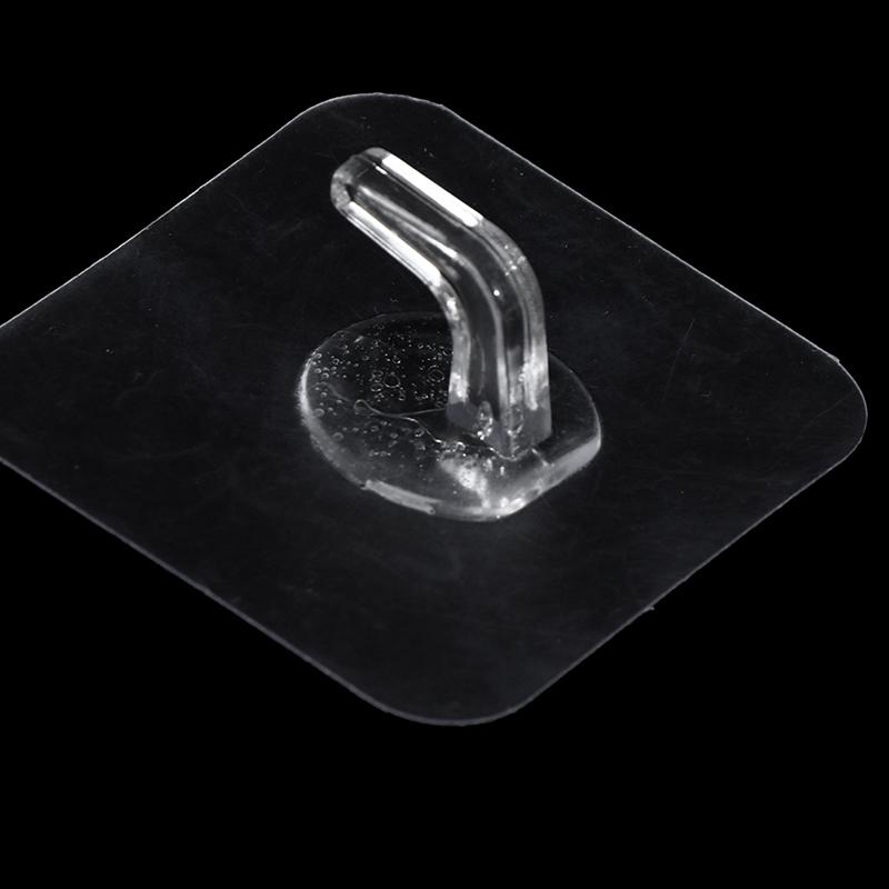 5Pcs Super Glue Hook Transparent Strong Self Adhesive Wall Hangers For Kitchen