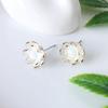 925 Silver SE040 Gem Flower Silver Earrings