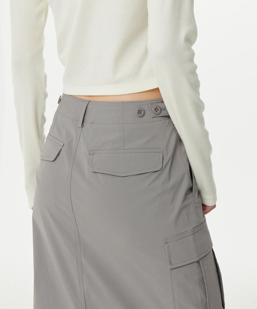 Musinsa Standard Woman Women'S Cargo Maxi Skirt [Light Grey]
