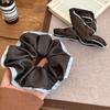 Leather Fabric Round Scrunchie Claw Clip: Retro, Versatile Hair Accessory