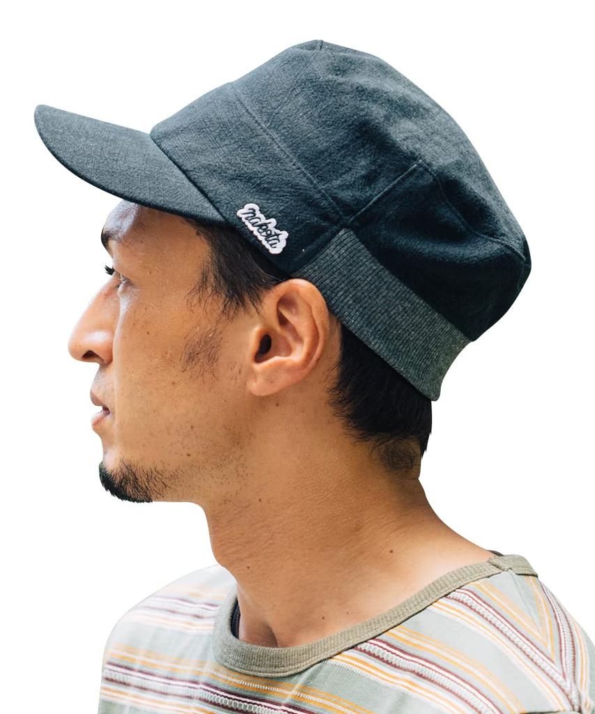 Nakota Linen Cool Rib Work Long and Small Solid Size L Black Cap, Brim, Lightweight, Men's Women's, Size, Outdoor, Casual, Color, Spring/Summer, (Head