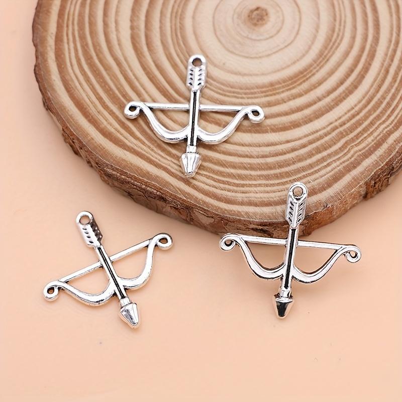 10Pcs Silver Plated Bow And Arrow Charms Pendants For Jewelry Making Diy Necklace Bracelet Earrings Key Chain Accessories