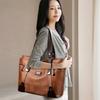 Women Vintage Faux Leather Tote Shoulder Bag, Large Capacity Commute Handbag with Detachable Crossbody Strap, Multi Zipper Pockets Retro Daily Travel