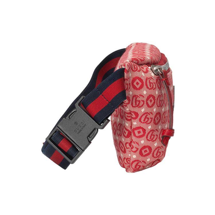 Gucci GG Star Patch Canvas Belt Bag Red Blue Daily Street Style 502095-FABBD-6479