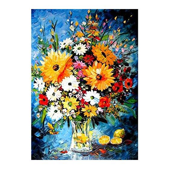DIY Cross Stitch Kit Diamond Painting 5D Painting Kit, Colorful Flower Plant WOWDECOR Full Drill DIY Diamond Art Paint by Numbers Oil Painting