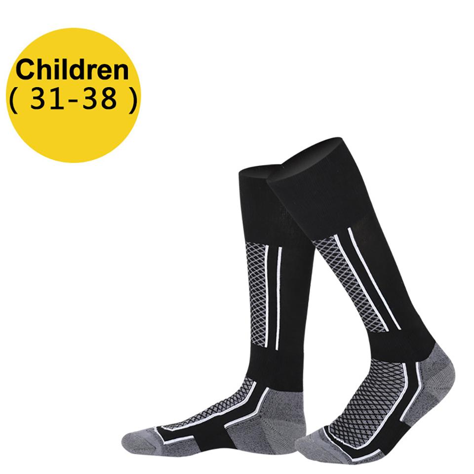 Ski Socks Tall Tube Thickened Towel-Bottom Sports Socks for Adults Children Wear-Resistant Shock Absorption