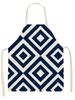 Kitchen Apron Navy Blue Geometric Pattern Kitchen Sleeveless Apron Linen Bib Home Cleaning Tools Cooking Apron Dinner Apron