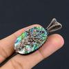 Abalone-Muschel 999 Kupferdraht umwickelter Anhänger, Handgefertigter Edelsteinanhänger Schmuck, Geschenke für Ehefrau Brandneuer Anhänger