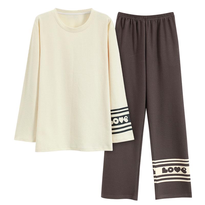 Men's Korean-Style Cotton Pajamas - Long Sleeve, Casual, Seasonal Homewear