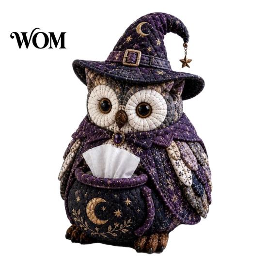 Easy Sewing Project Kit DIY Tissue Box Cover Kit, Owl Shape, Soft Textures Patchwork Woodland Animal Decor Handmade for Handicraft Enthusiast