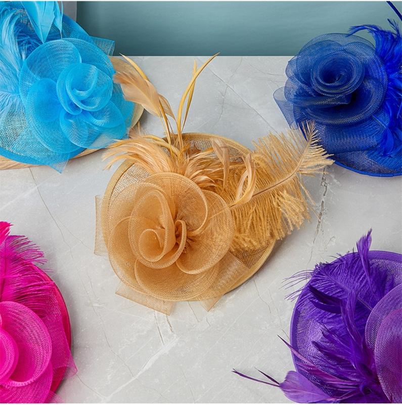 British Styles Women's Fascinator Beautiful Linen Brida Headwears Delicate Hat Adornment For Stylish Appearance