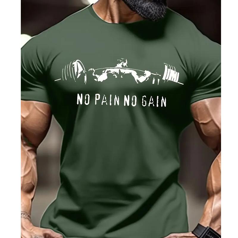 Neues Sommer Herrenmode T-Shirt Persönlichkeit Hantel Aufdruck Herren T-Shirt Top