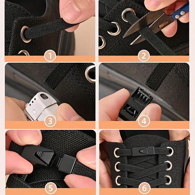 1 Pair 8mm No Tie ShoeLaces Press Lock Shoe Laces Without Ties Elastic Laces Sneaker Kids Adult Widened Flat Shoelace for Shoes