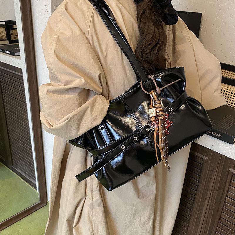 Geantă tote din piele de înaltă calitate în stil coreean: Geantă de umăr sub braț pentru femei de capacitate mare