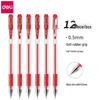 Deli 6601 Gel Pen 0.5mm Red (12-pack)