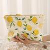 Fresh Lemon Corduroy Cosmetic Bag Large Capacity Makeup Bag Multifunctional Travel Storage Bags For Girls Gift