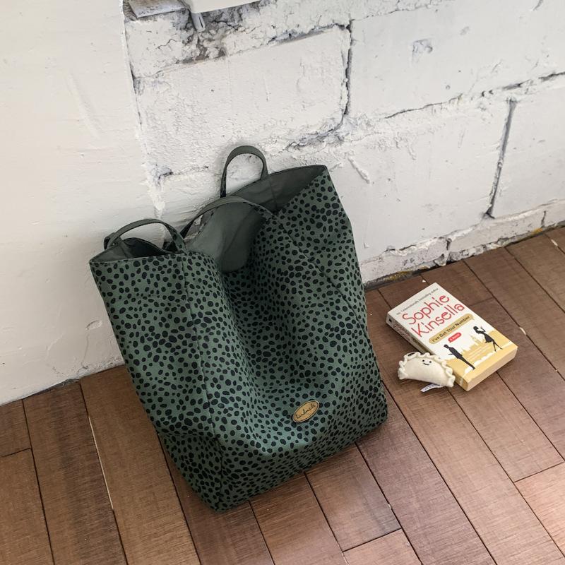 Simple and versatile shoulder canvas bag for college students in class Women's 2025 summer new large-capacity double-sided tote bag