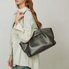 New LA FESTIN Top Grain Cow Leather Handbag, Shoulder Bag, Underarm Tote Large Women's Cardamom Brown/Coconut/Raven Black 622381