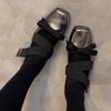 Nische quadratischer Zeh Schleife dicker Absatz Ballerinas Damen 2025 Frühling neue Mode dünne flache Mary Jane Einzel Schuhe