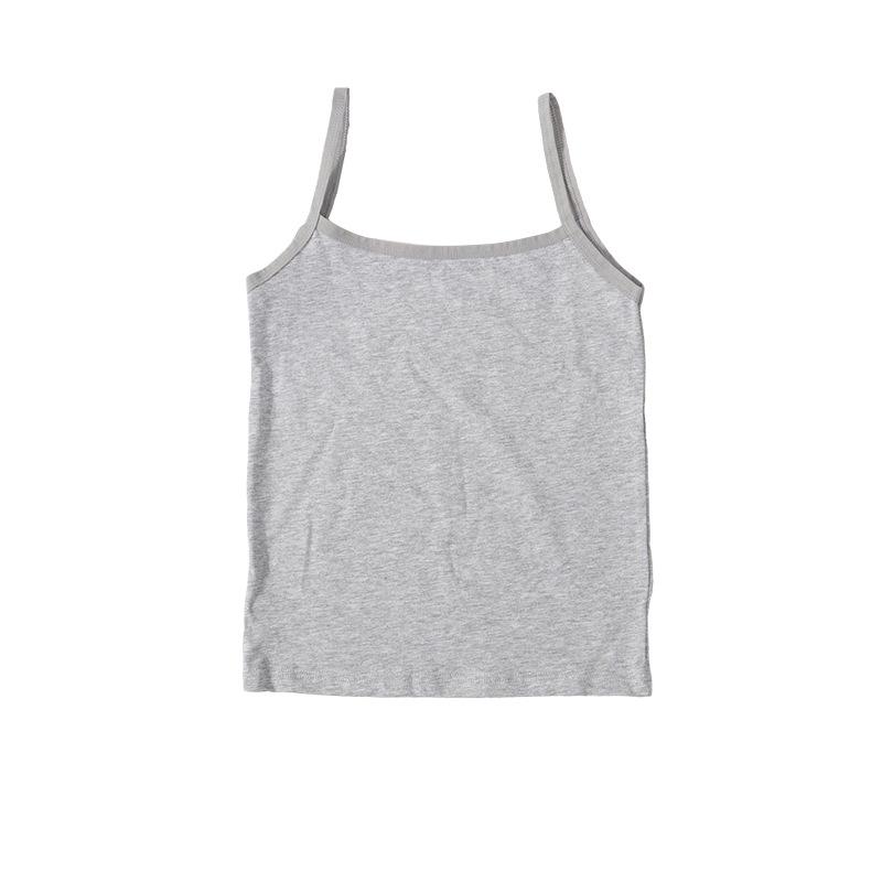 Girls' Long Cotton Tank Top - Candy Color Summer Base & Outerwear