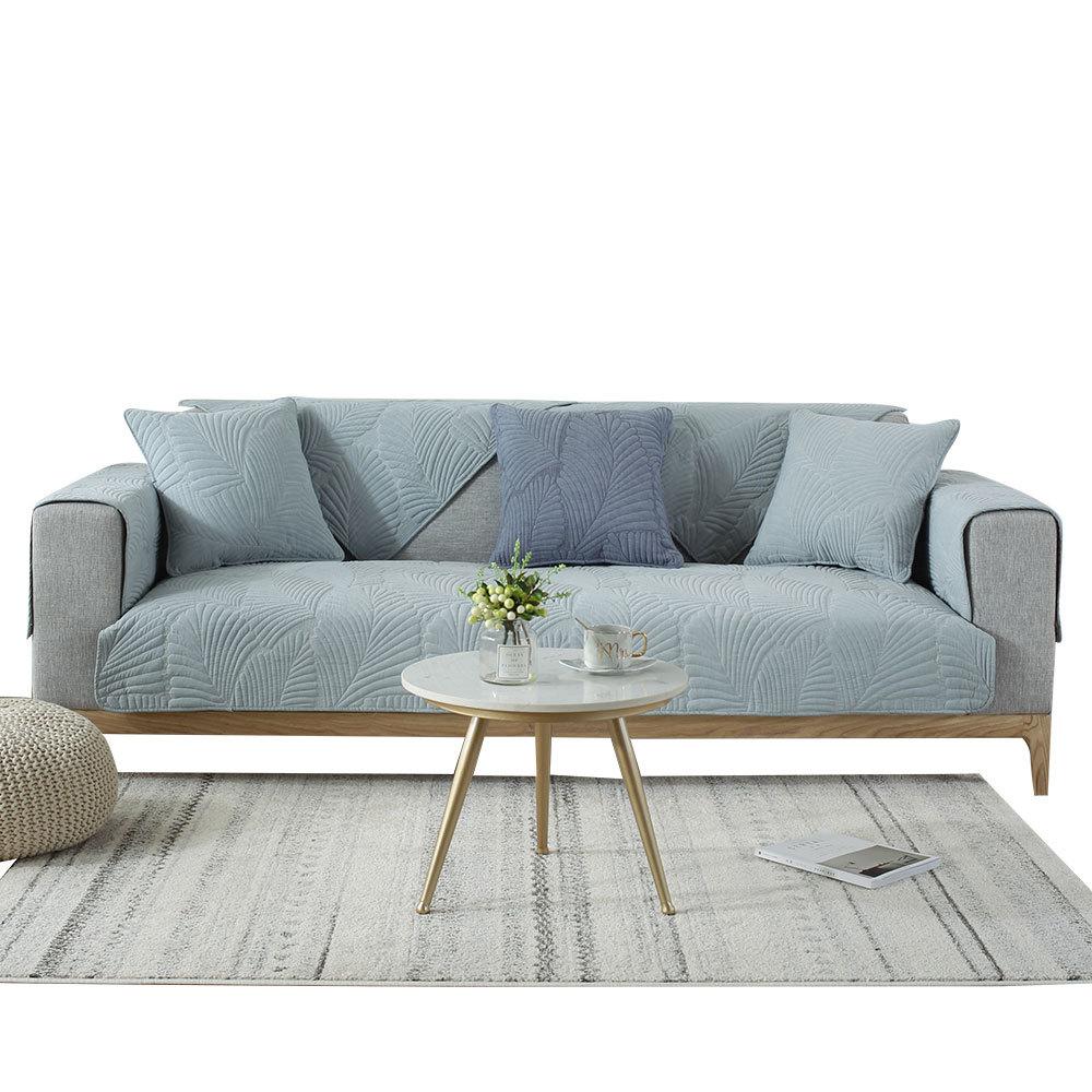 Nordic Sofa Cushion Fabric Four Seasons Universal Cushion Non-Slip Simple Winter Leather Sofa Cover Backrest Towel Solid Wood