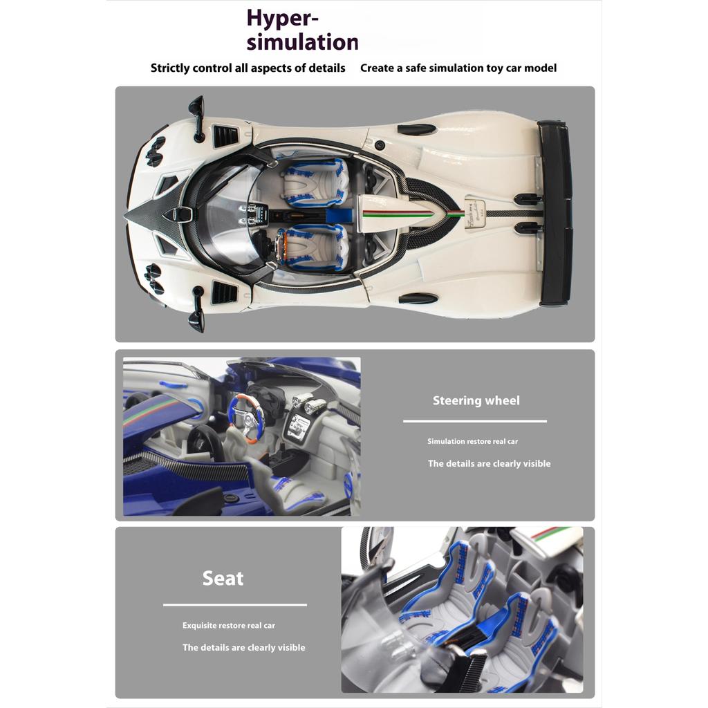 1/24 Pagani Zonda HP Barchetta Limited Convertible Edition Supercar Alloy Metal Diecast Car Model Independent DIY Design Gifts