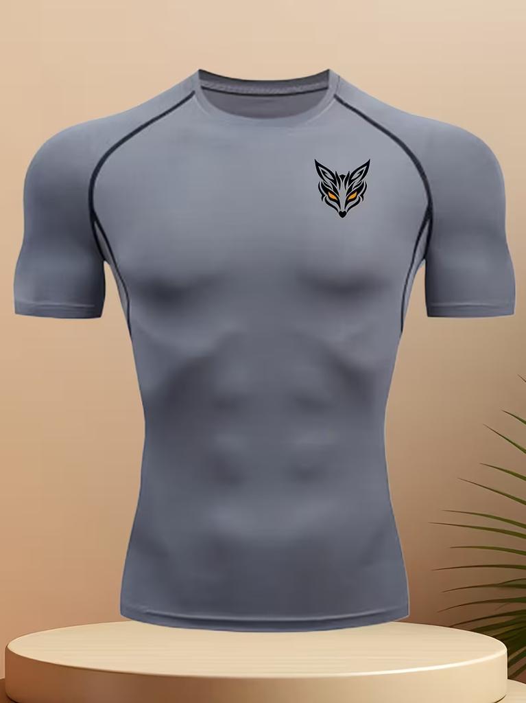 Tights T-shirt Men's Fitness Short Sleeves, High Elastic Training Clothes, Elastic Quick-drying Breathable Undershirt