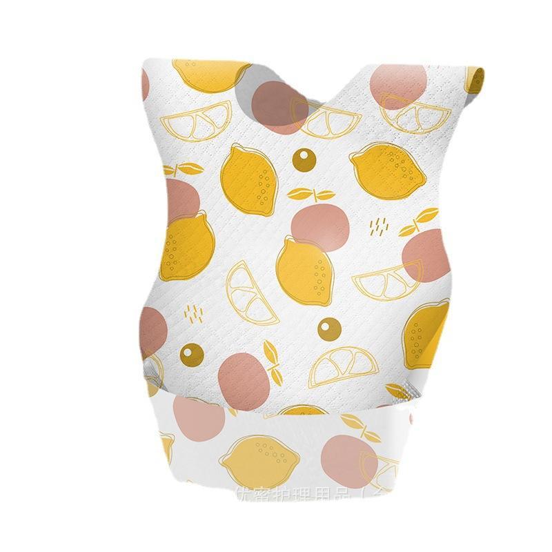 10Pcs Disposable Baby Bib Waterproof Oilproof Portable Printed Infant Feeding Bib For Toddler Eating Travel Daily Use
