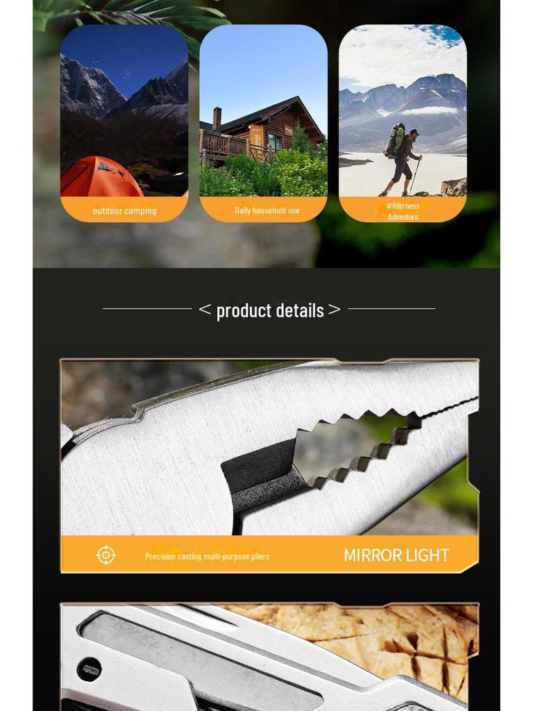 Alicates Multiusos Portátiles de Acero Inoxidable para Exterior