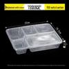 JingJingRS Disposable 5-Compartment Takeout Boxes