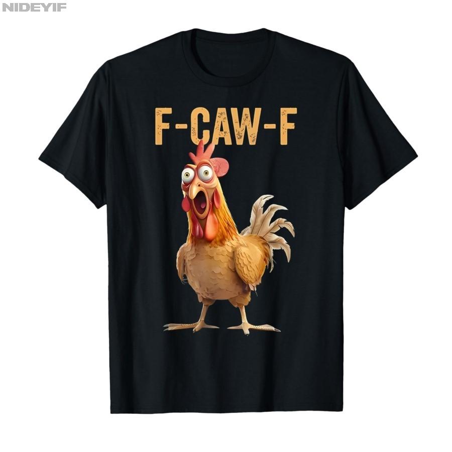 F Caw F Black Crow, F-Caw-F Funny Black Bird Saying Meme T-shirt Men Women 100% Cotton T Shirts Short Sleeve Tops P416