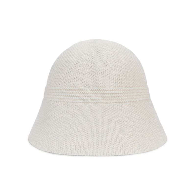 VARZAR VZ Studded Logo Summer Knit Bonnet Hat Cream