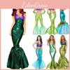 Atemberaubendes rückenfreies Meerjungfrauen-Kostüm für Damen, Cosplay mit hoher Taille, elegantes Design