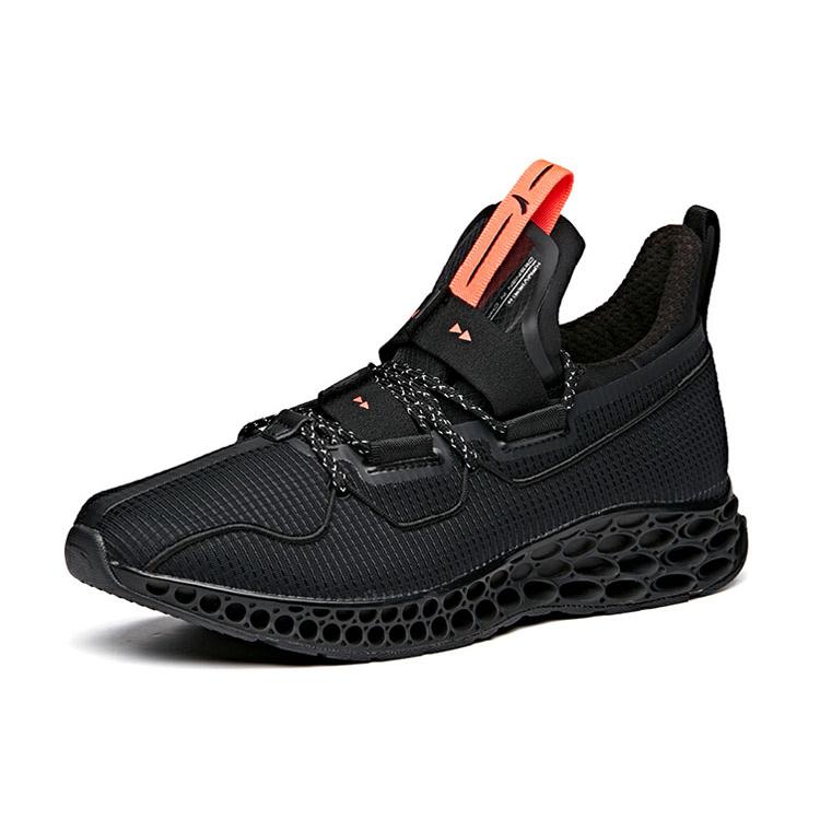 Anta A Flashfoam Wormhole Technology Sports Slip Resistant Low top Running Shoes Men's Black 112025598-2