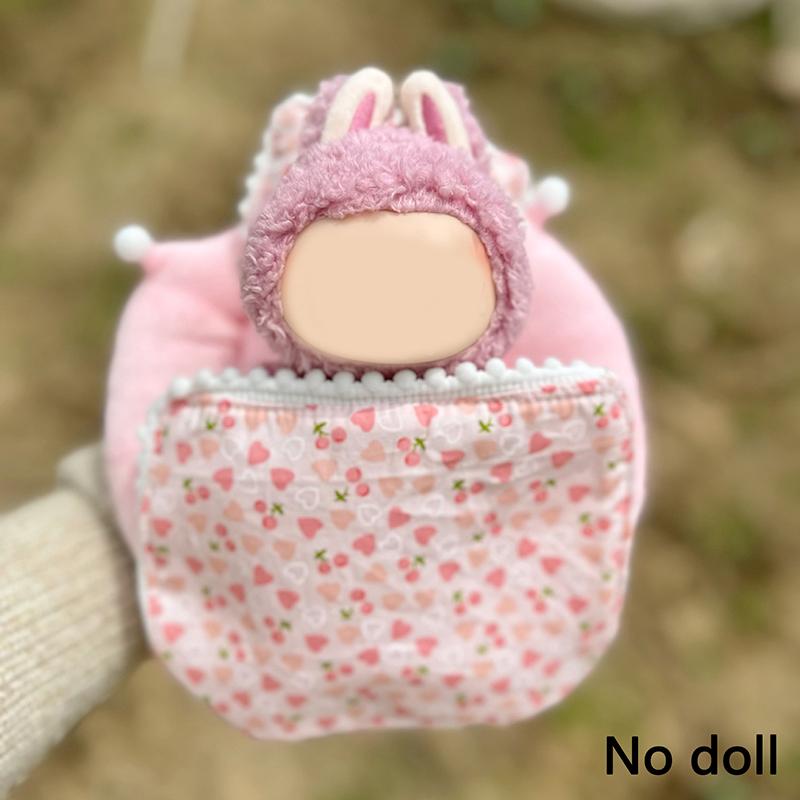 Lůžkoviny 3dílná sada Polštář+Polštář+Přikrývka Pro 17cm Vinylovou Panenku Labubu Spací Pytel Bez Panenek Doplňky pro Panenky