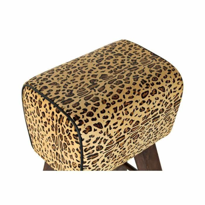 Tabouret - Marque inconnue - Noir - Cuir Marron - 43x35x75 cm
