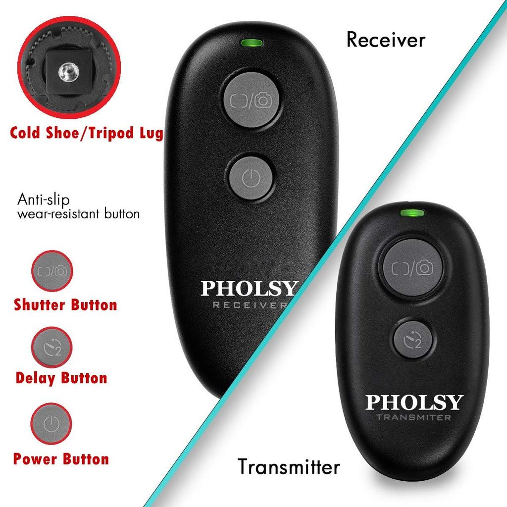 PHOLSY Wireless Remote Control Shutter Release Switch for Nikon D500 Z8, Z9, Z5, Z7, Z7-II, Z6, Z6-II, D750, D780, D7500, D7200, D5600, D5500, P7700,
