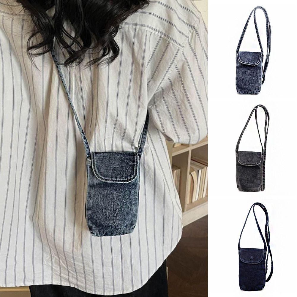 Street Style Denim Crossbody Tasche Y2K Handy-Portemonnaie Modische Canvas Tasche Damen & Herren