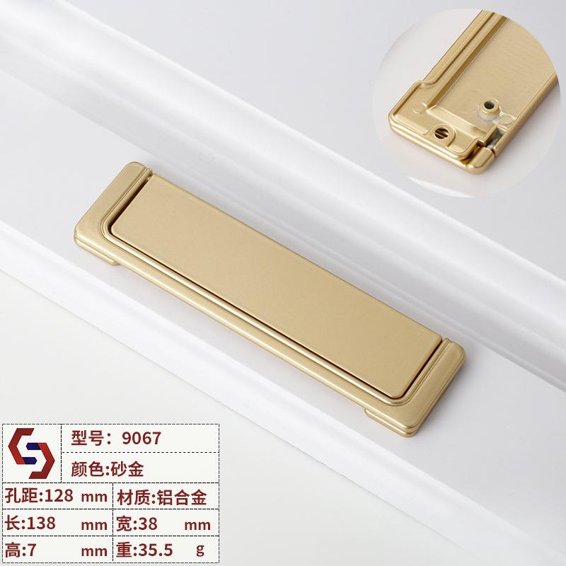 1pcs Modern Hidden Furniture Handles Black Gold Drawer Door Pull Handles for Cabinets and Drawers Beside  Knobs Cupboard Knob