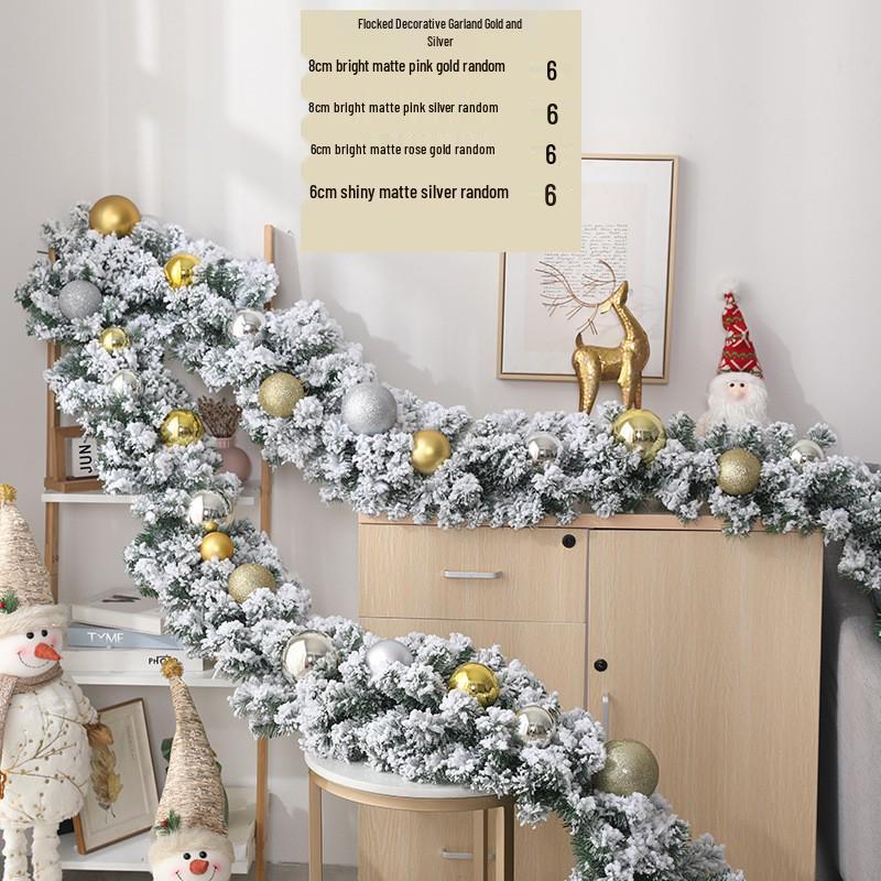 2.7m Lighted Christmas Rattan Garland for Store Displays and Escalators