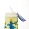 Skater Water Bottle with Dinosaur Picture SSH4C-A Push-to-Open Straw, 400ml,