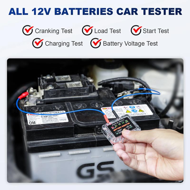 12V Battery Tester Battery Health Analyzer Charging Tester Tool ANCEL BM200 PRO 12V LED Car Battery Monitor Head-Up Display