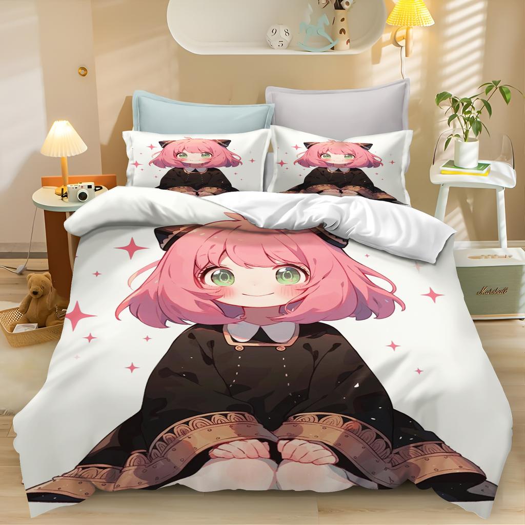 Cartoon Spy Game Duvet Anya Quilt Cover Anime Children Cute Printed King Size Set Queen Twin Bedding
