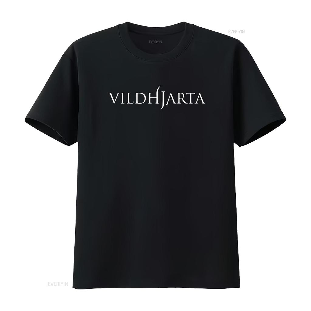 T-SHIRT VILDHJARTA Disponibile in Tutte le Taglie S M L XL XXL Colori Classici Bianco e Nero vintage Lavato Alla Moda homme