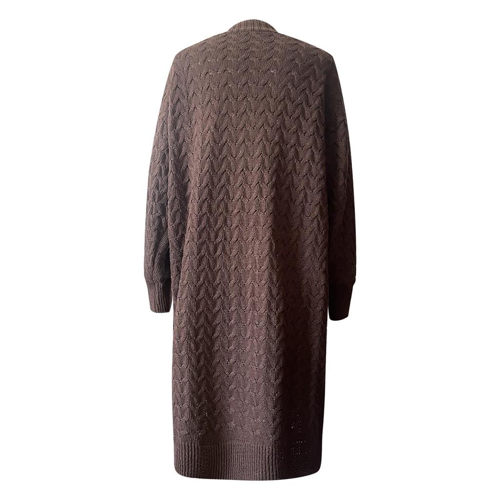 Γυναικείο Boho Patchwork Ζακέτα Μακρύ Πουλόβερ Ανοιχτό Μπροστινό Πλεκτό Πουλόβερ