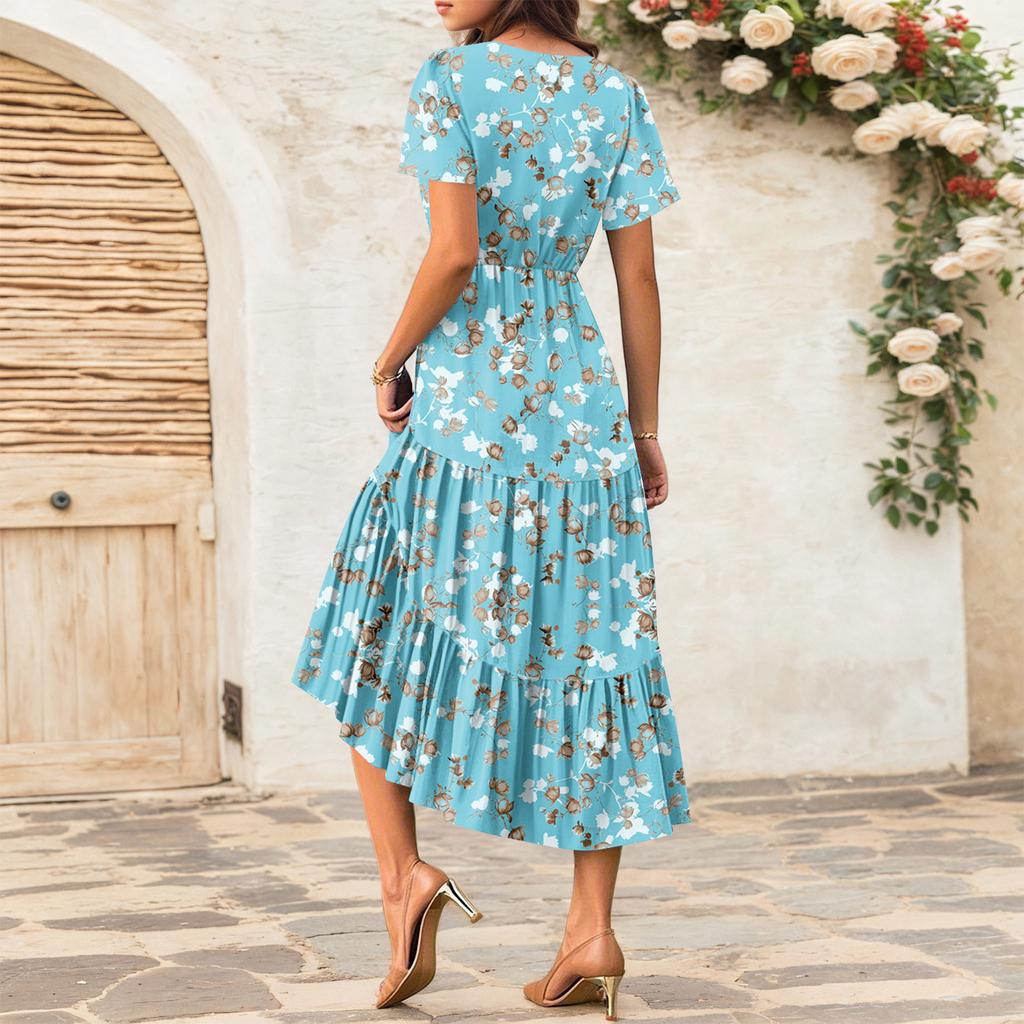 Women's Flowy Dresses Women's Summer Dresses Casual Short Sleeve Maxi Dresses Formal Maxi Dresses