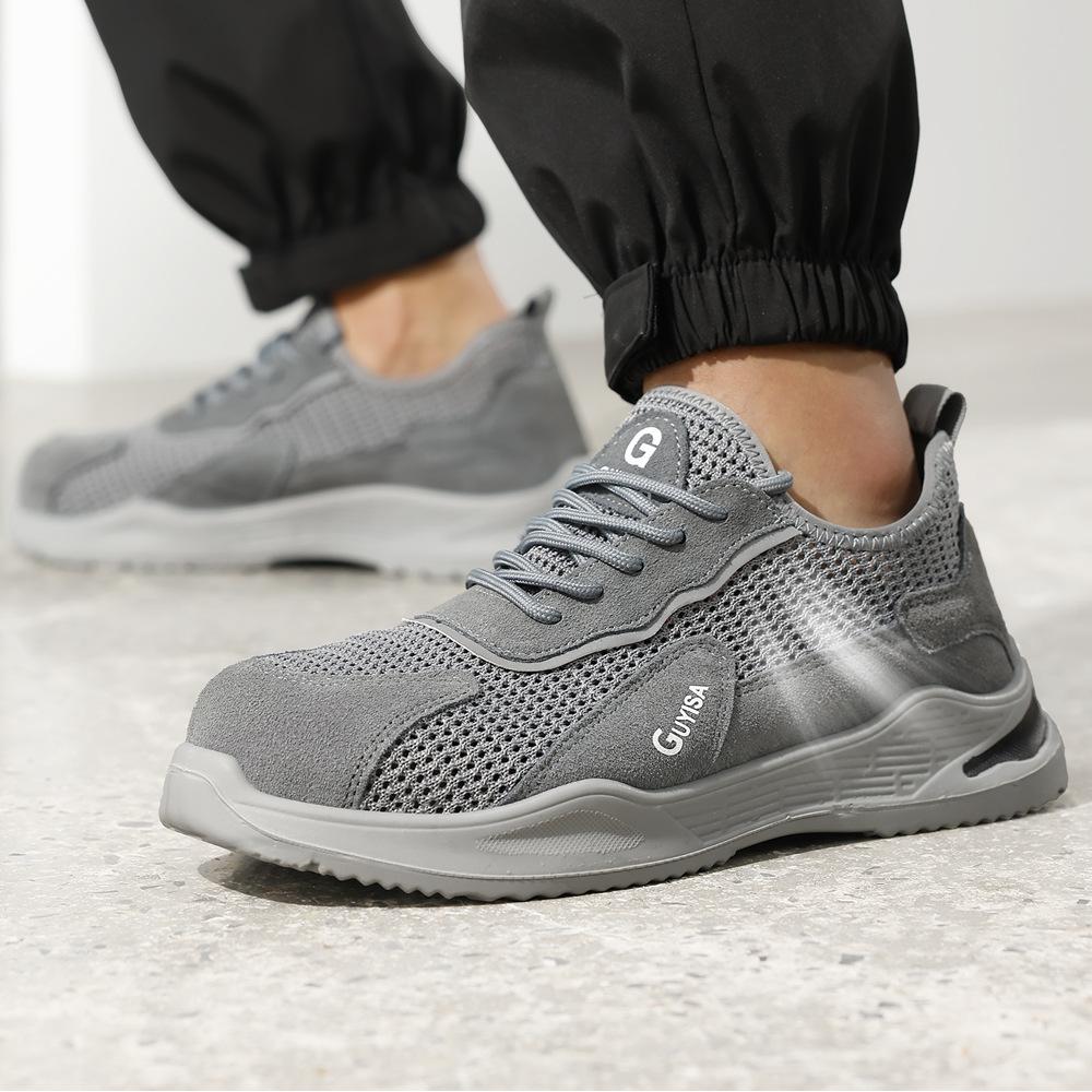 Summer labor insurance shoes wear-resistant, smash-proof and stab-proof steel head safety shoes large holes, breathable, comfortable and non-smelly